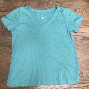 J. Jill Size Med V Neck T Shirt soft Green
